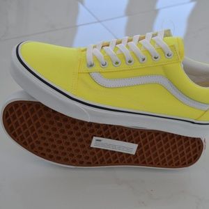 VANS OLD SKOOL NEON LEMON YELLOW SNEAKER SHOES 9.5